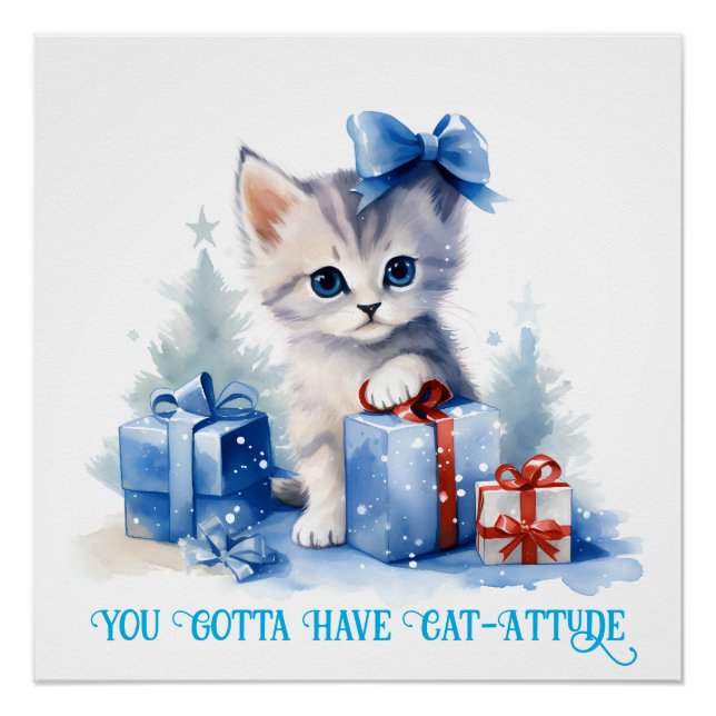 Pôster Gato de Natal (Frente)