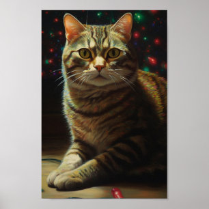 Poster Gato de Natal bonito