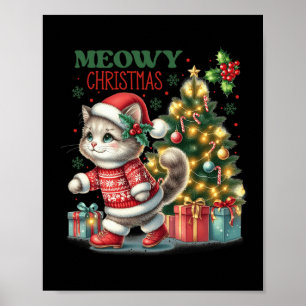 Poster Gato De Natal, Chapéu De Noel E Gatos Engraçados D
