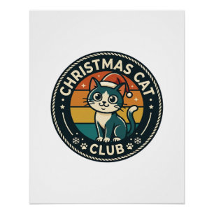 Pôster Gato de Natal Design de Gatinho Fofo - Clube do Ga