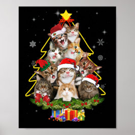 Poster Gato de Natal Engraçado Camisa Engraçada de Natal 