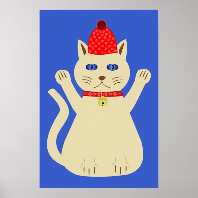 Poster Gato de Natal Fofo (Frente)