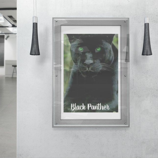 Poster Gato de Pantera Preta com Olhos Verdes (Criador carregado)