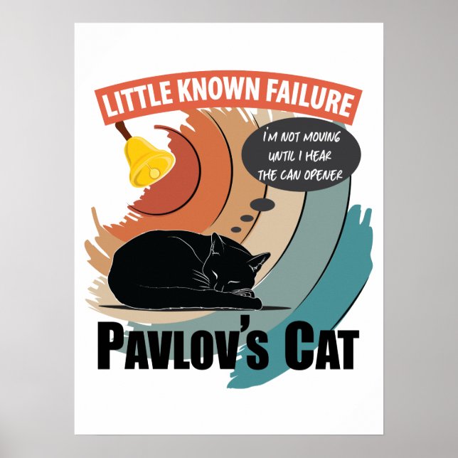Poster Gato de Pavlov - Psicologia Engraçada (Frente)