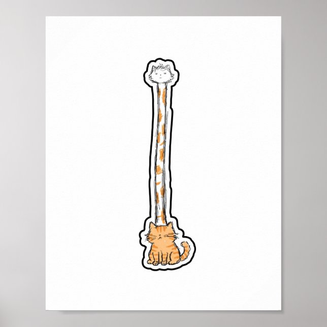 Poster Gato de Pescoço Longo (Frente)