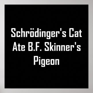 Pôster Gato de Schrodinger Ate B.F. Skinner's Pigeon