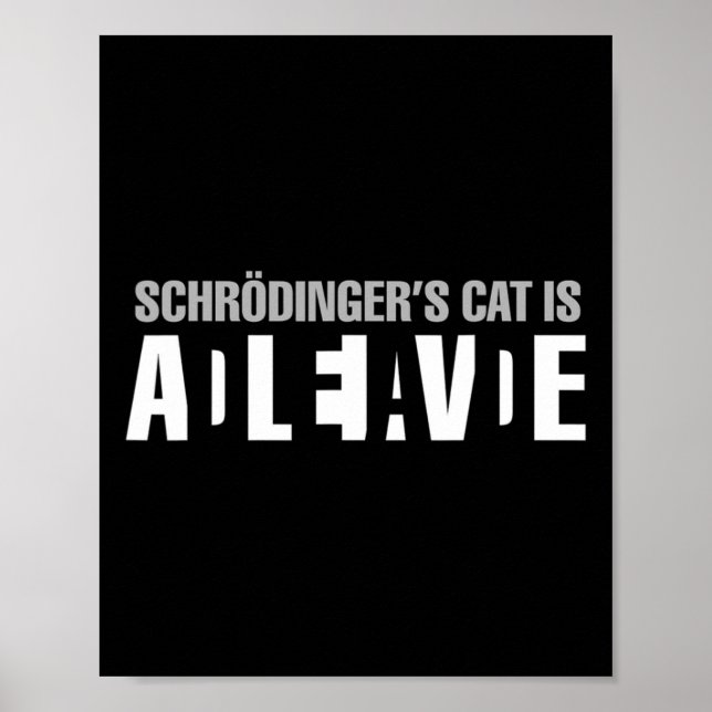 Poster Gato de Schrodinger é um paradoxo vivo do Morto (Frente)