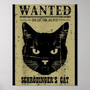 Poster Gato de Schrödinger Procurado Humor Ciência Física
