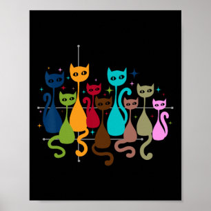 Poster Gato de Trabalho de arte de Pintura de Kitten Love
