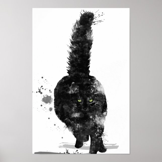 POSTER GATO DE VACA PRETO - (Frente)