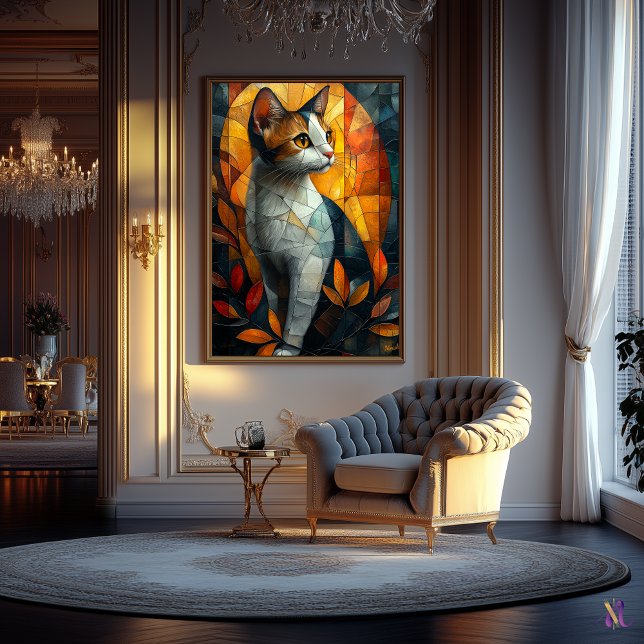 Poster Gato de Vidro Arrependido com Brilho de Outono (Criador carregado)