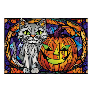 Pôster Gato de Vidro Mantido e Lanterna