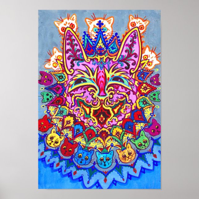 Poster Gato Decorativo abstrato, Louis Wain (Frente)
