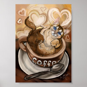 Poster Gato do café