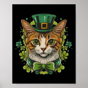 Poster Gato do Dia de São Patrício Para Homens Mulheres C