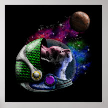 Gato do Espaço Gasto com Nebulosa Galáxica com Cap