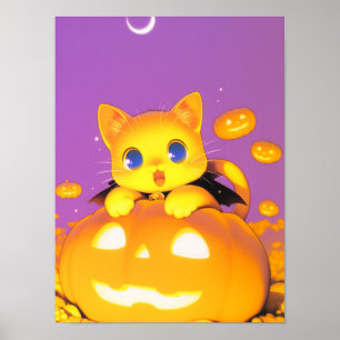 Poster Gato do Halloween