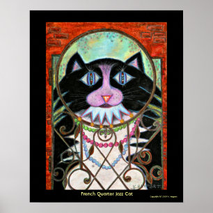 Poster Gato do jazz do bairro francês