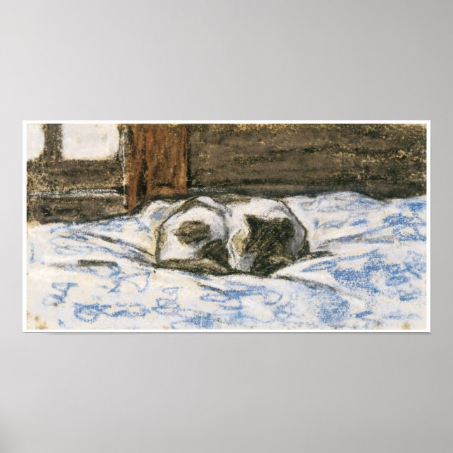 Poster Gato dormindo na cama de Claude Monet (Frente)