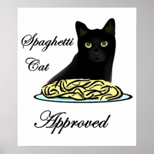Poster Gato dos espaguetes aprovado