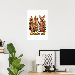 Poster Gato Duas Divas, Um Olhar de Gatinho PNG