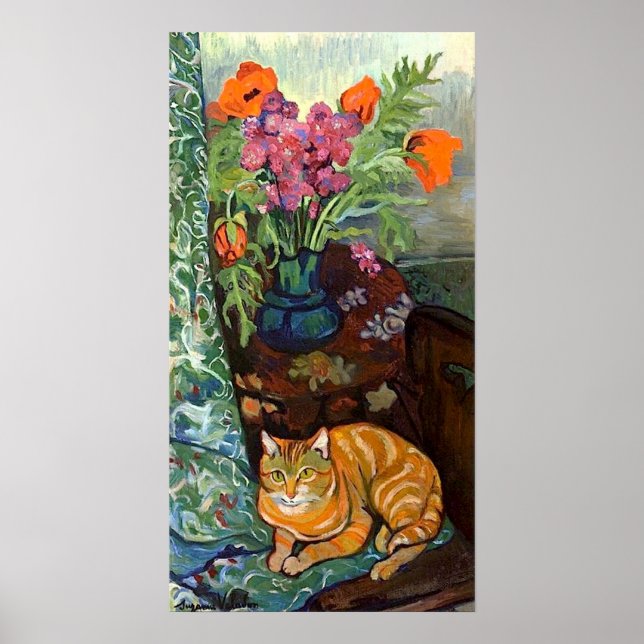 Poster Gato e Buquê, Suzanne Valadon (Frente)