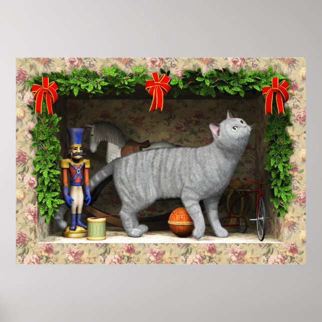 Poster Gato e coisas de Natal (Frente)