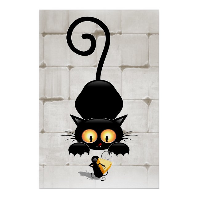 Pôster Gato e Rato com Personagens de desenho animados Di (Frente)