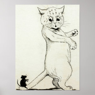 Poster Gato e Rato de Louis Wain