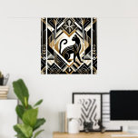 Poster Gato Elegante Amantes do Art Deco<br><div class="desc">Gato elegante Art Deco amante Poster</div>