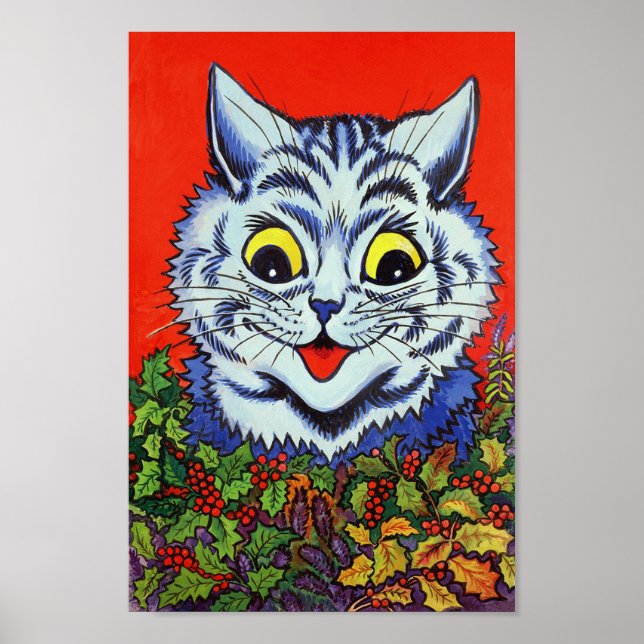 Poster Gato em Holly, Louis Wain (Frente)