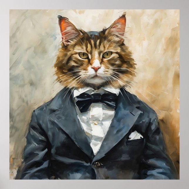 Poster Gato em uma roupa (Frente)