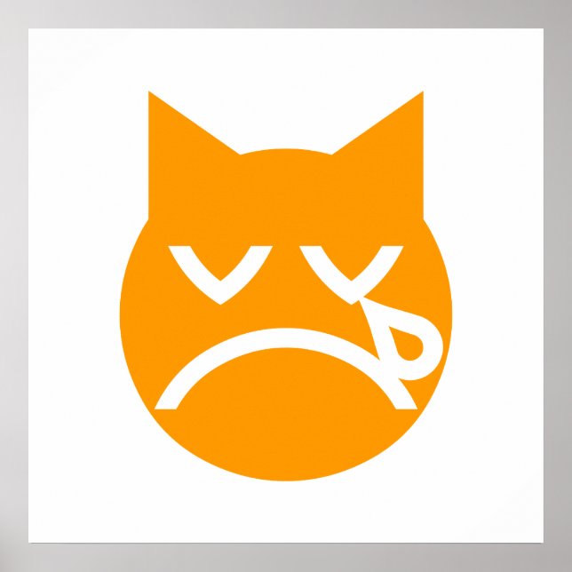 Pôster Gato Emoji Chorando (Frente)