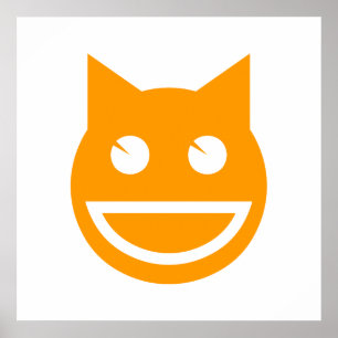 Pôster Gato Emoji Sorrindo