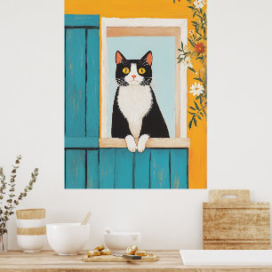 Poster Gato encantador na janela