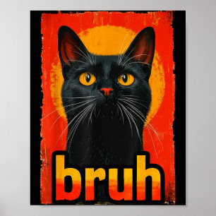 Poster Gato Engraçado Bruh Para Garotos Garotas Homens Mu