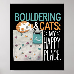 Poster Gato Engraçado de Bouldering – Escalada em Rocha e