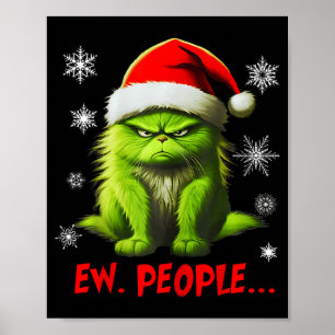 Poster Gato engraçado de Natal Pessoas Eu Gatos Meow Aman