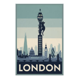 Pôster Gato engraçado em Londres