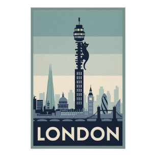 Pôster Gato engraçado em Londres