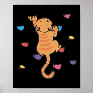 Poster Gato Engraçado Escalador Escalada Cute Bouldering