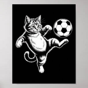 Poster Gato Engraçado Futebol Ll Gráfico Homens Mulheres 
