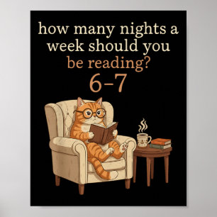 Poster Gato Engraçado Lendo 6-7 Meme Professor de Inglês