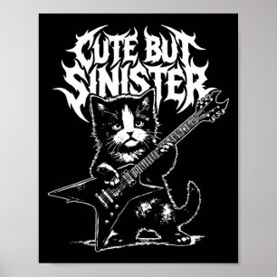 Poster Gato engraçado tocando violão guitarrista rock and