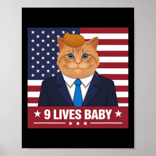Poster Gato Engraçado Trump 9 Vive Bebê Engraçado Votar P