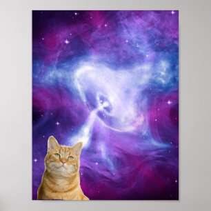 Poster Gato espacial de galáxias cósmicas