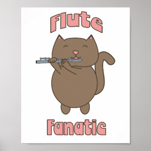 Poster Gato Fanático Flute