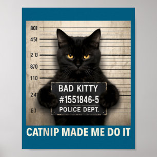 Poster Gato Feito Catnip Piada Humor de Gato