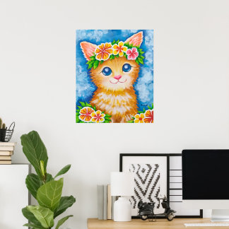 Poster Gato Floral★