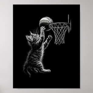 Poster Gato Fofo Brincando Caveira Homens Mulheres Crianç